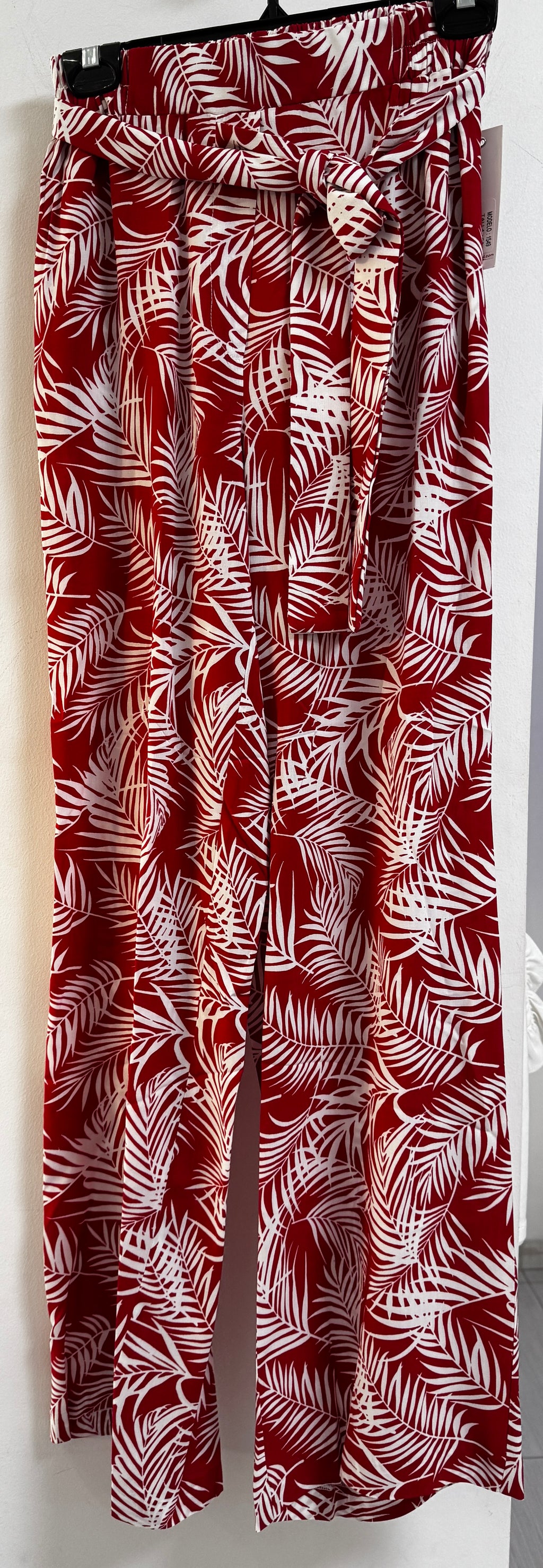 PANTALÓN ROJO/NEGRO ESTAMPADO 1549