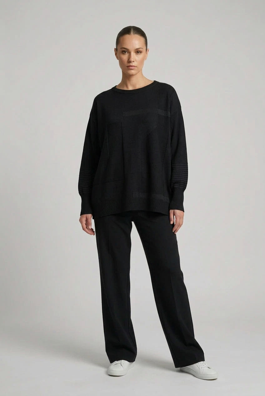 SUÉTER BEIGE, NEGRO Y VERDE L33476