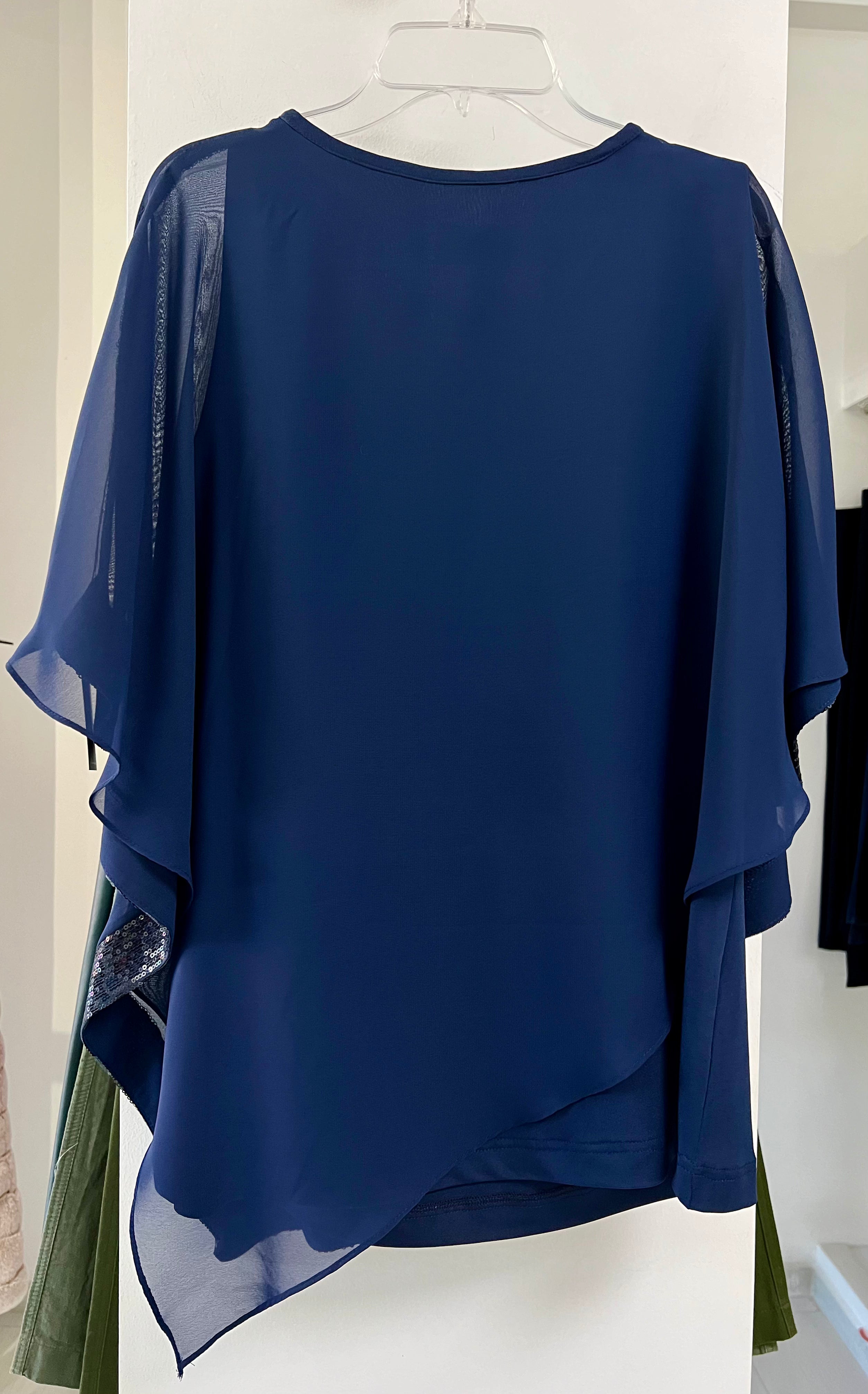 BLUSA GASA MARINO/NEGRO 4037
