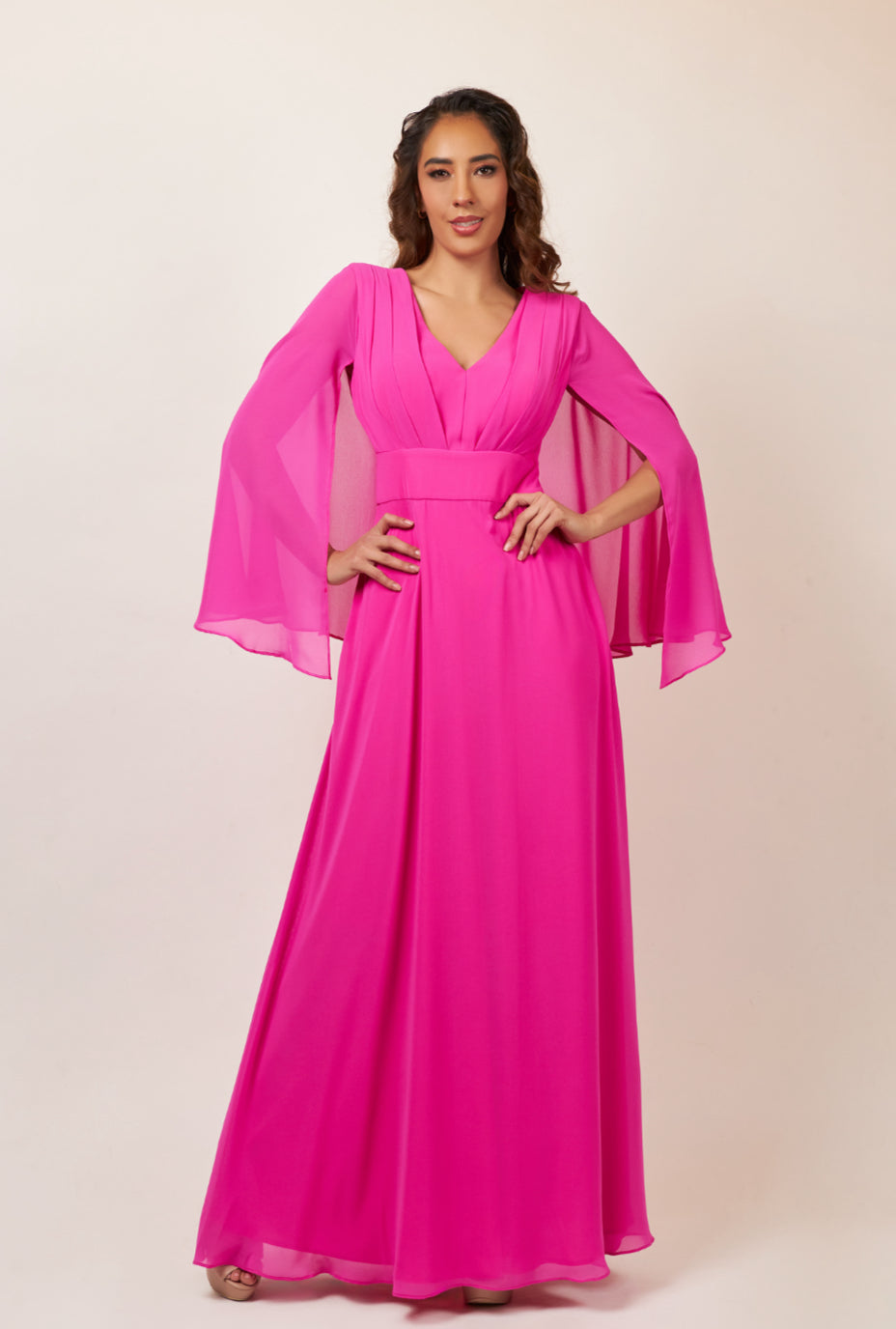VESTIDO LARGO FIUSHA/AZUL REY CAPA GASA 56843