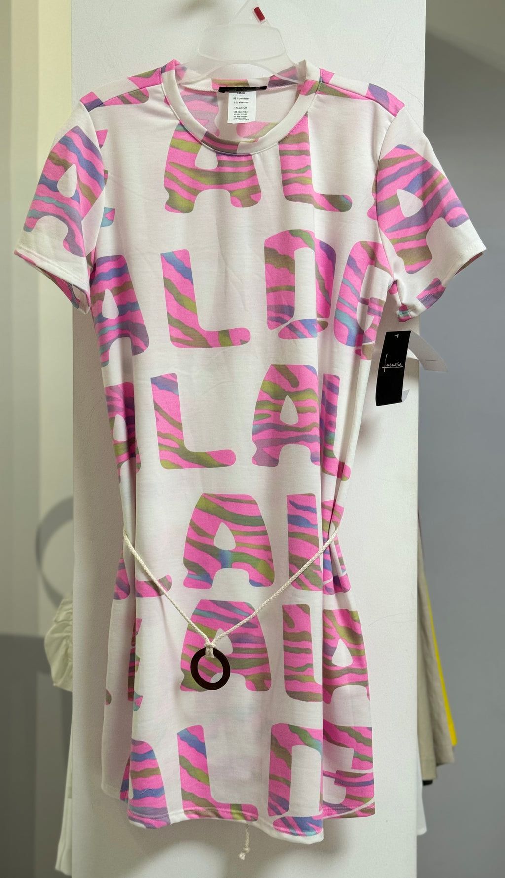 VESTIDO CORTO BLANCO ESTAMPADO L35303