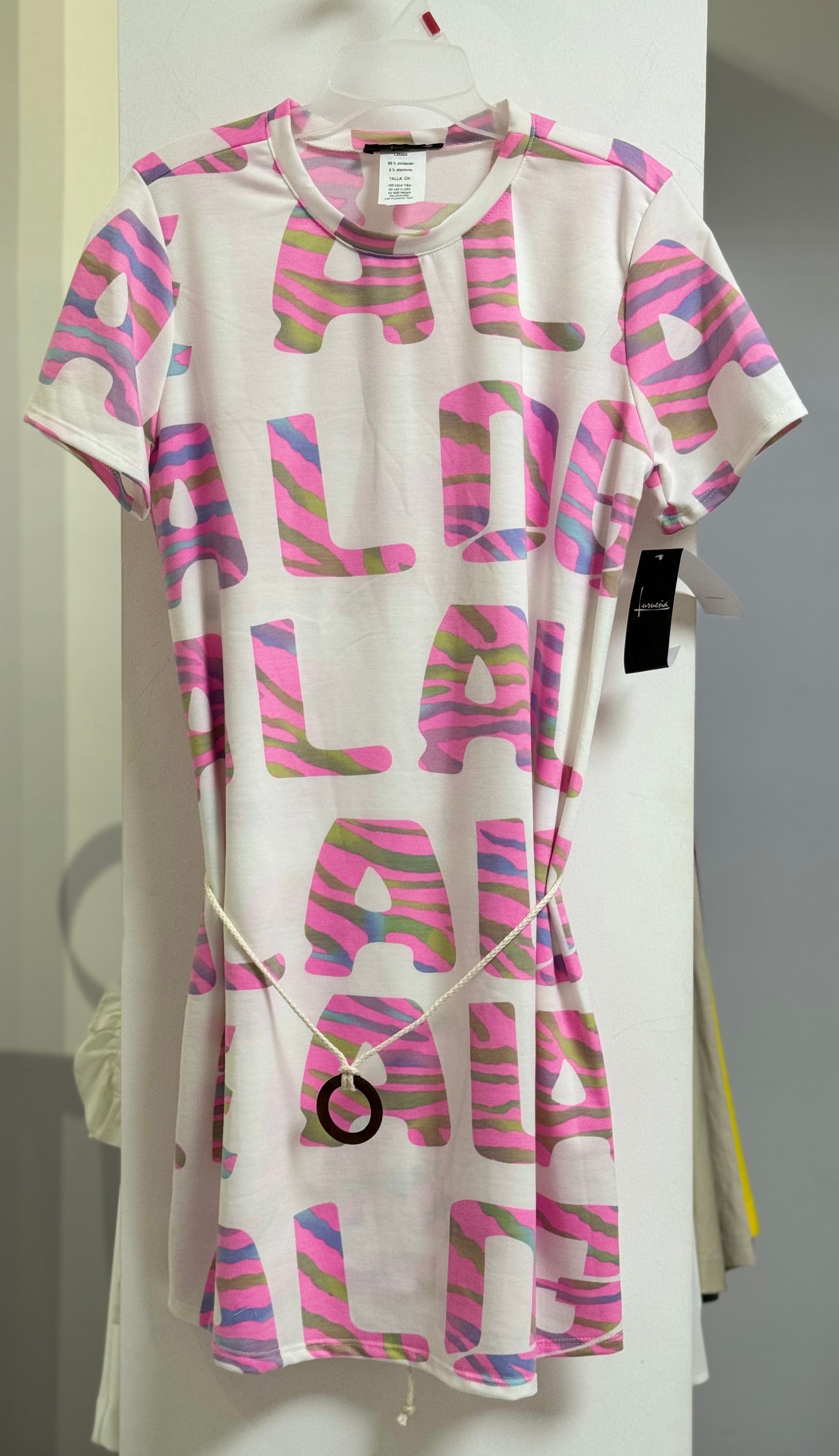 VESTIDO CORTO BLANCO ESTAMPADO L35303