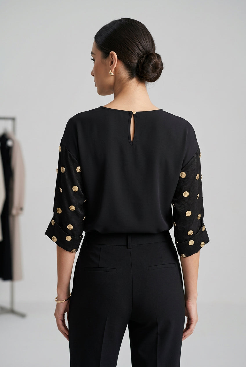 BLUSA NEGRA LUNARES 2795