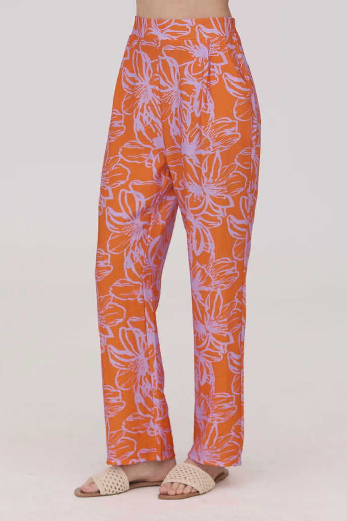 PANTALÓN NARANJA ESTAMPADO 125812