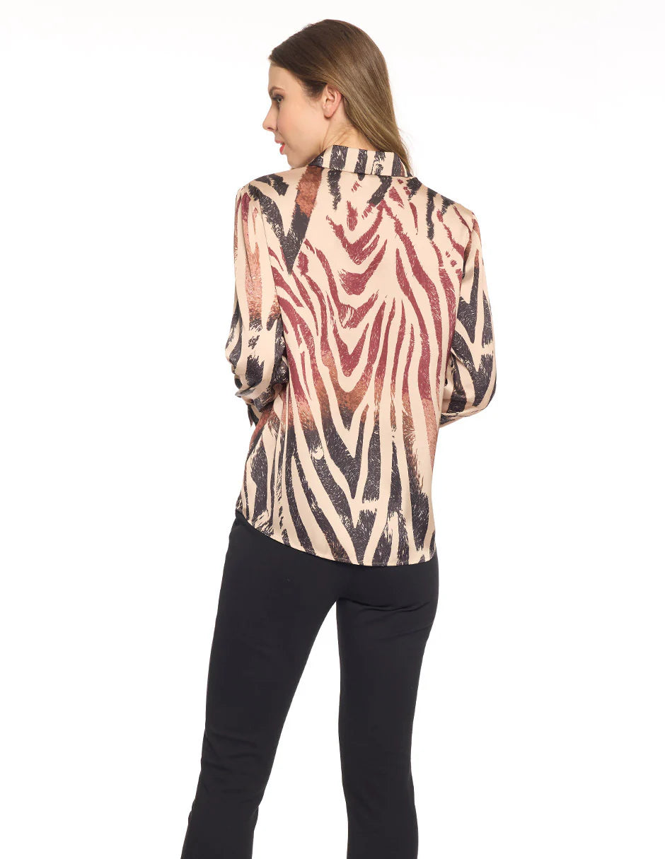 BLUSA BEIGE ESTAMPADA 225422