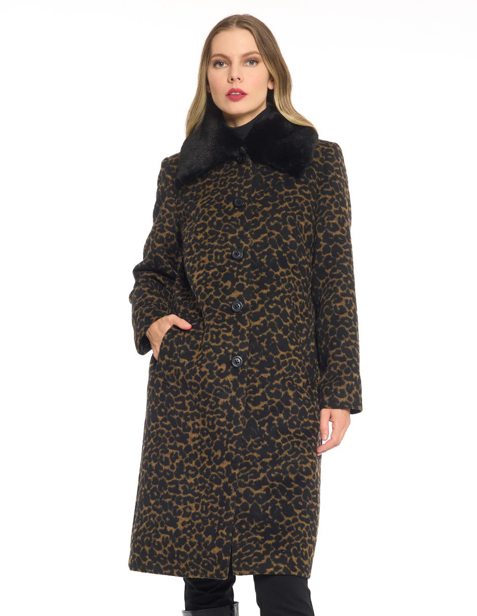 ABRIGO NEGRO ANIMAL PRINT 225873