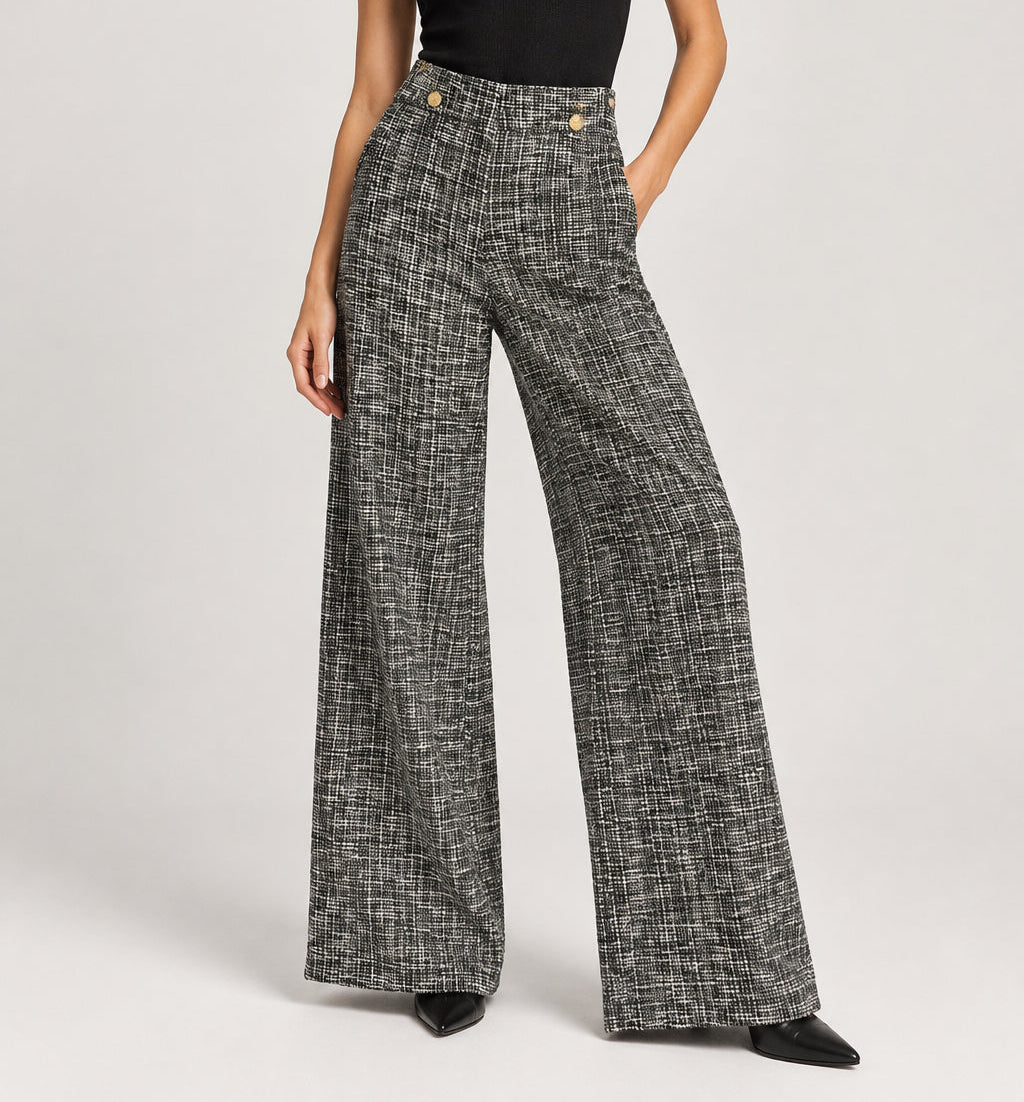 PANTALÓN PALAZZO NEGRO PRINT L35886