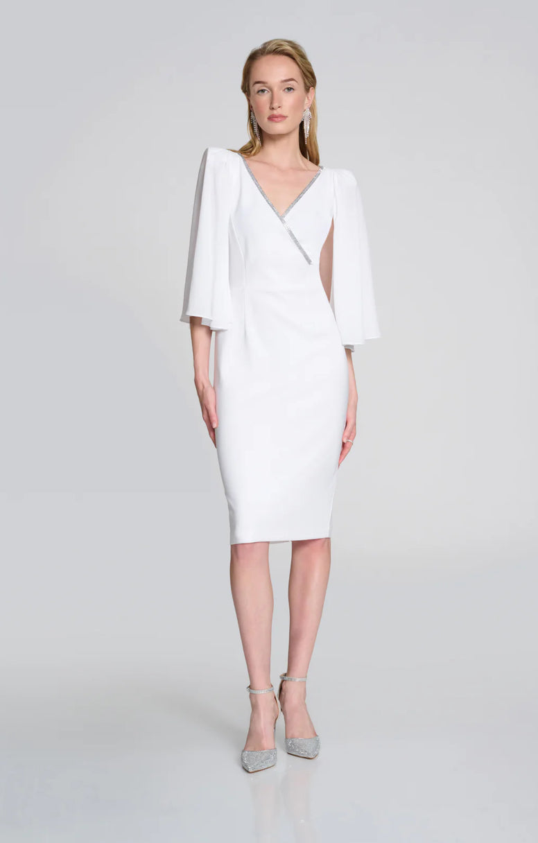VESTIDO CORTO BLANCO MANGA GASA 242732