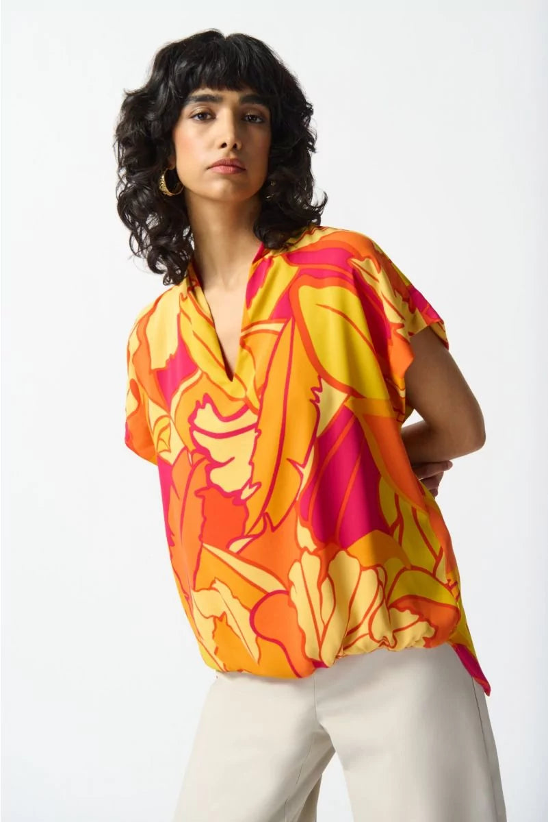 BLUSA NARANJA ESTAMPADA 242008