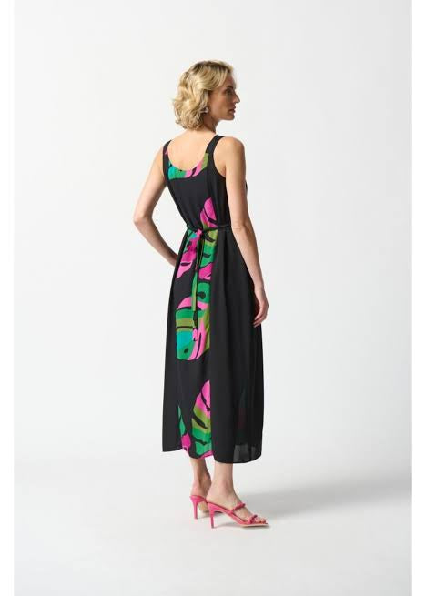 VESTIDO MIDI NEGRO ESTAMPADO 242163