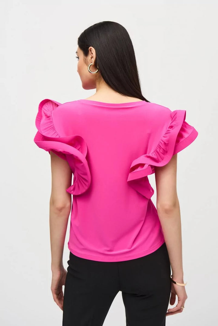 BLUSA BLANCA/ROSA/NARANJA MANGAS VOLANTE 242236