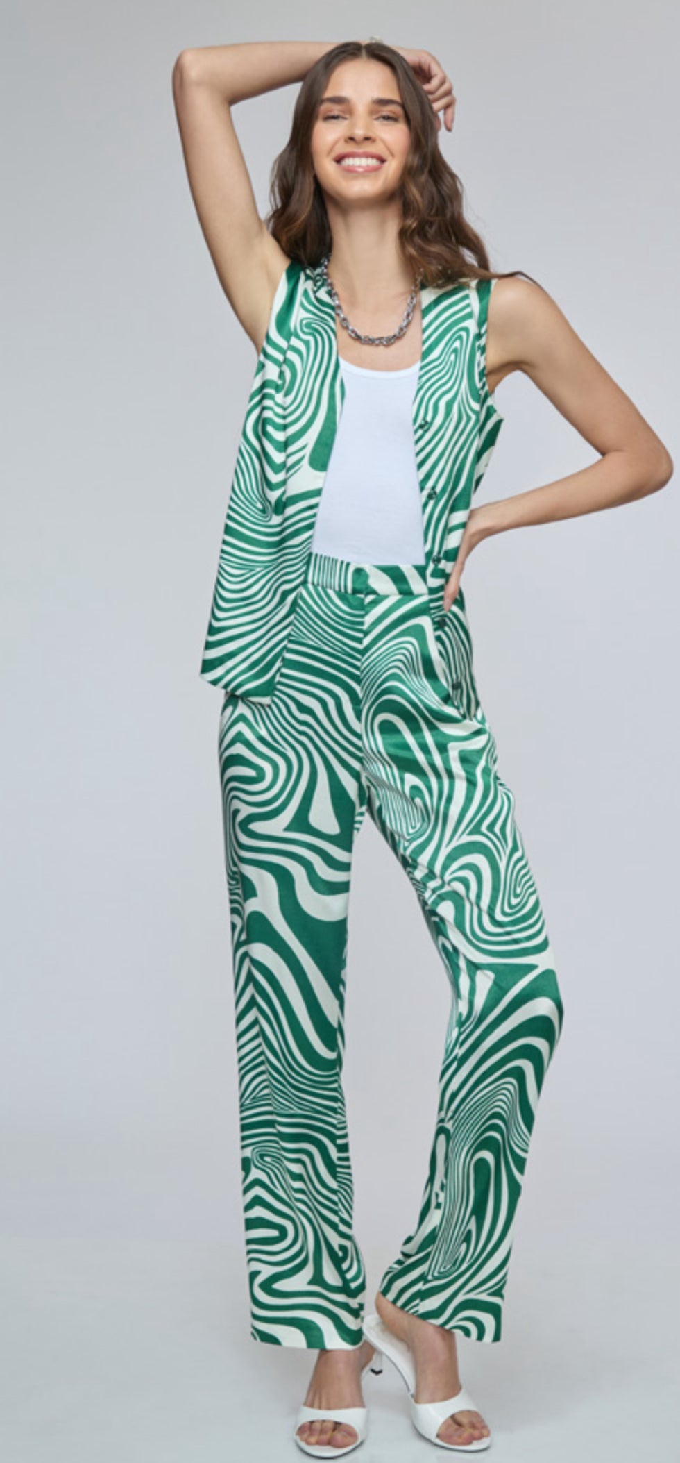 PANTALÓN VERDE ESTAMPADO R12464
