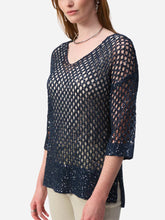 Cargar imagen en el visor de la galería, BLUSA TEJIDA MARINO 241922
