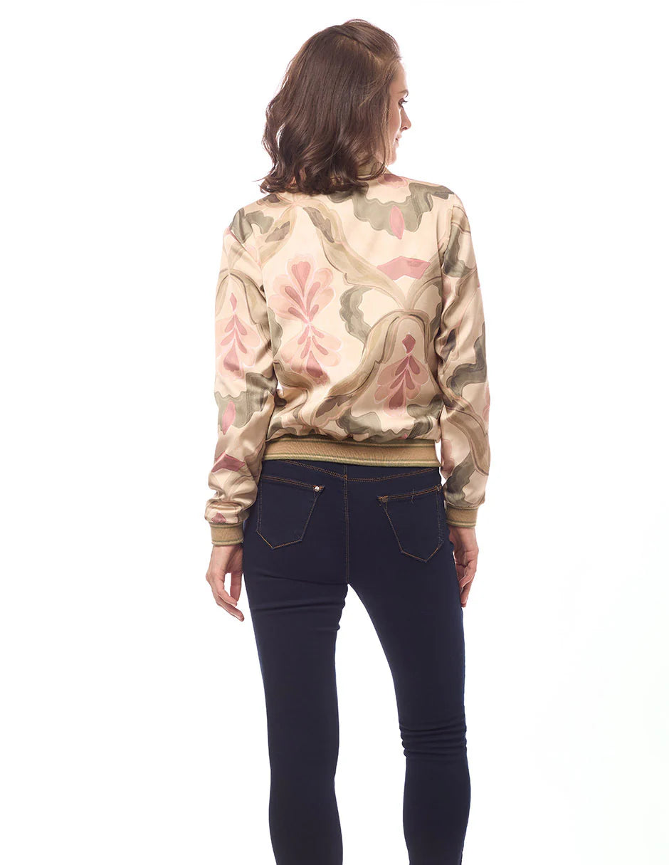 CHAQUETA BEIGE ESTAMPADA 225379