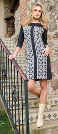 VESTIDO CORTO NEGRO ESTAMPADO 1805