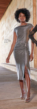VESTIDO MIDI GRIS PLATA 9304