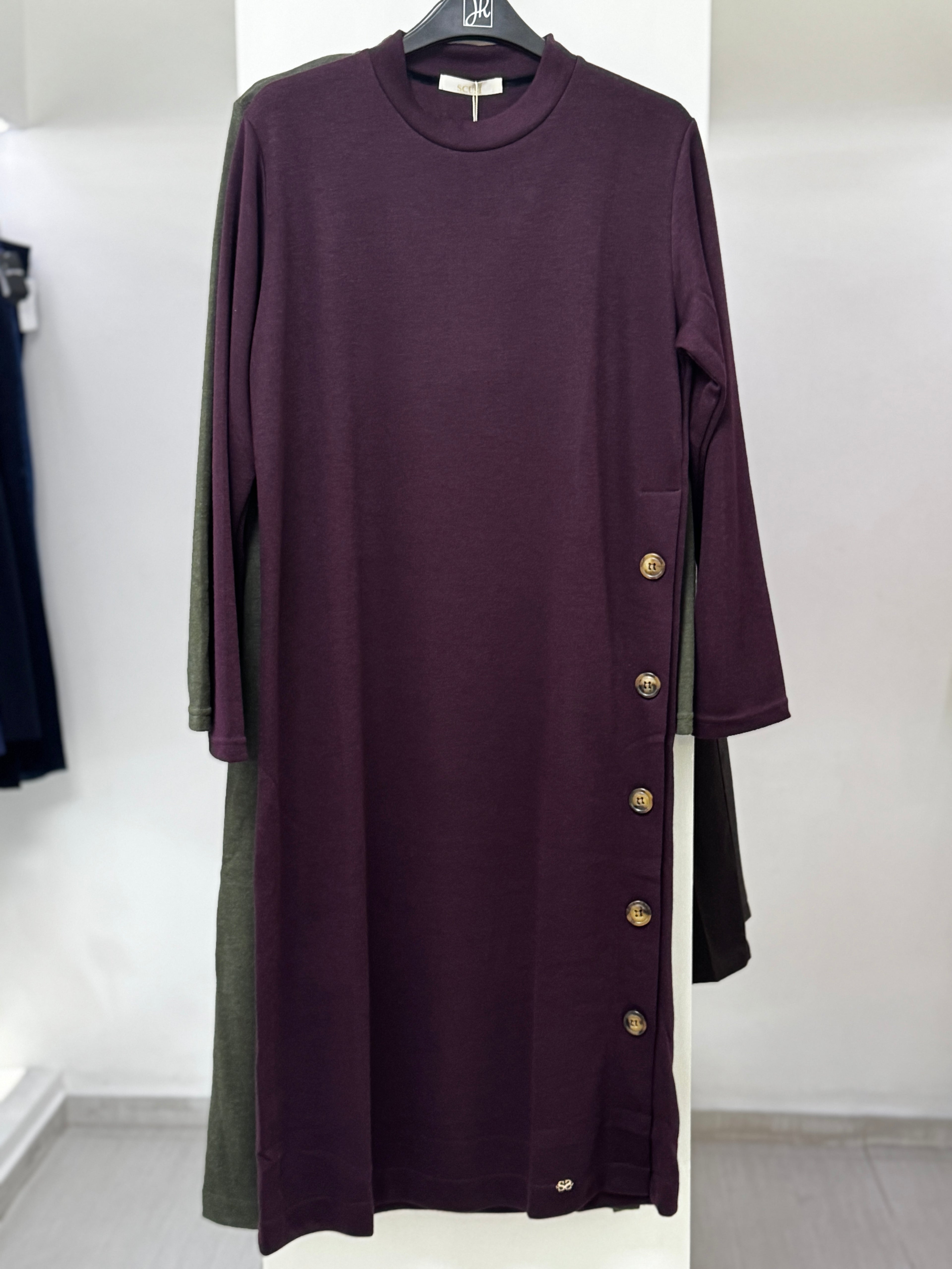 VESTIDO MIDI UVA/VERDE 05452