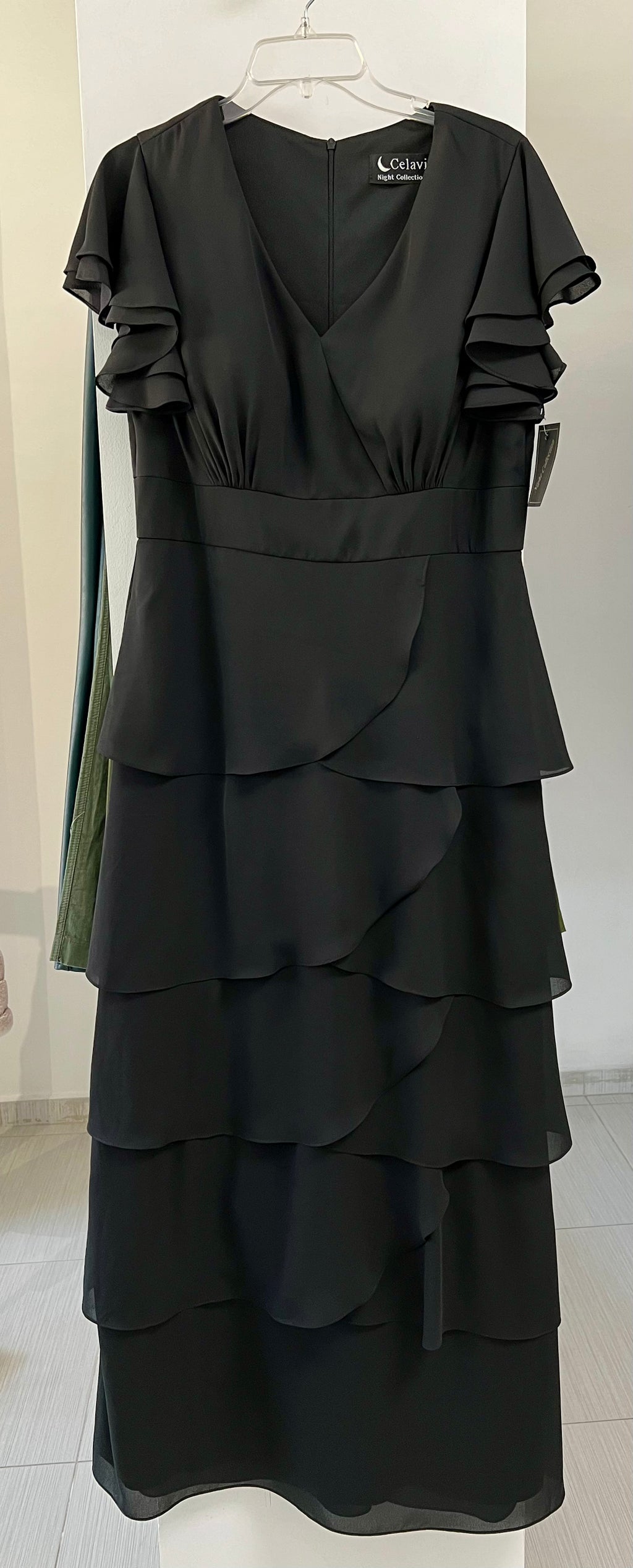 VESTIDO LARGO CAPAS VARIOS TONOS 4025