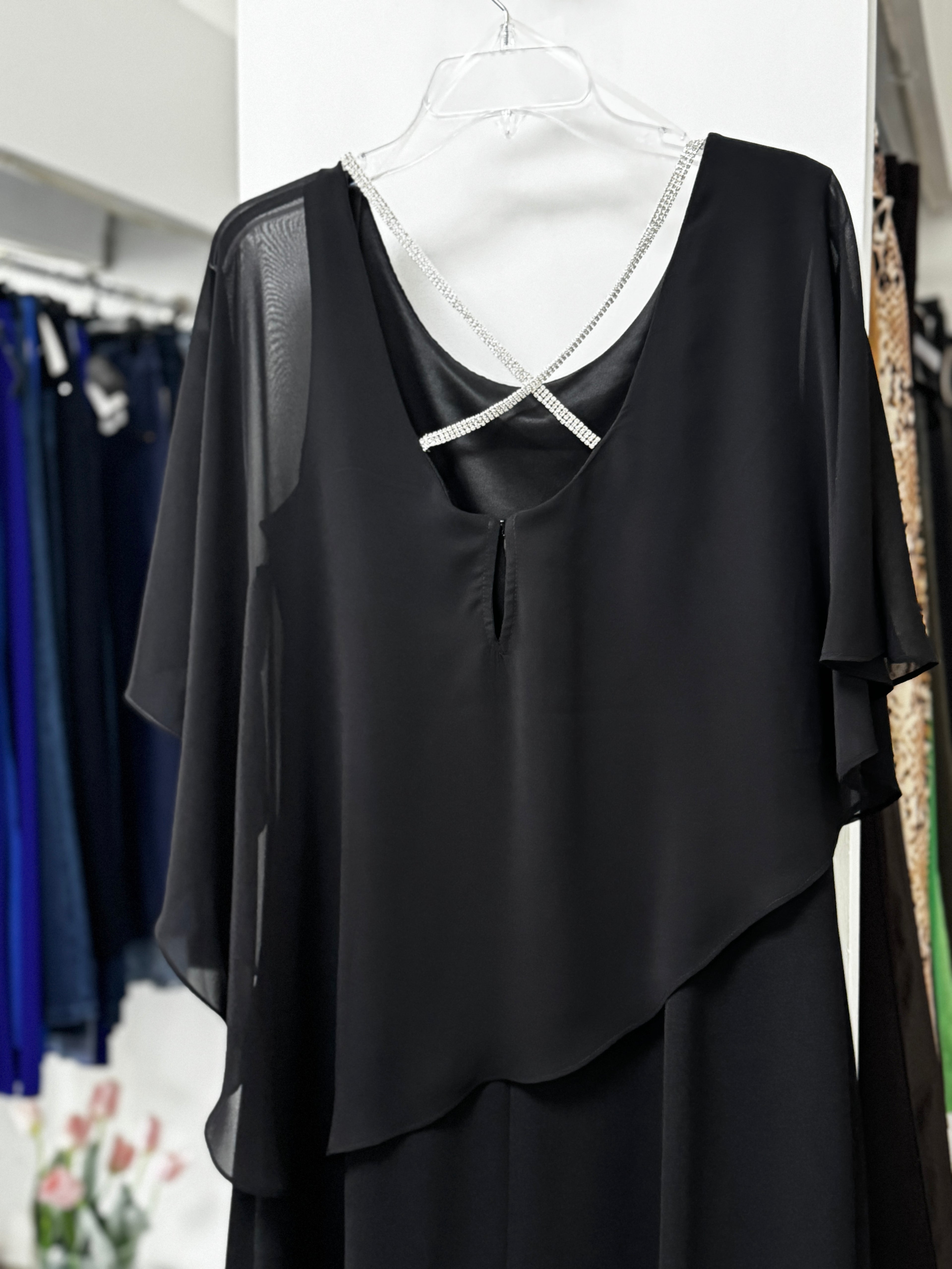 VESTIDO LARGO NEGRO 9113