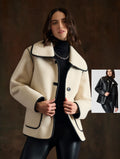 CHAMARRA BEIGE REVERSIBLE NEGRO R26110