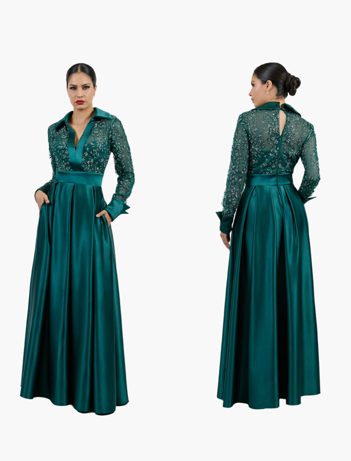 VESTIDO LARGO VERDE 57268