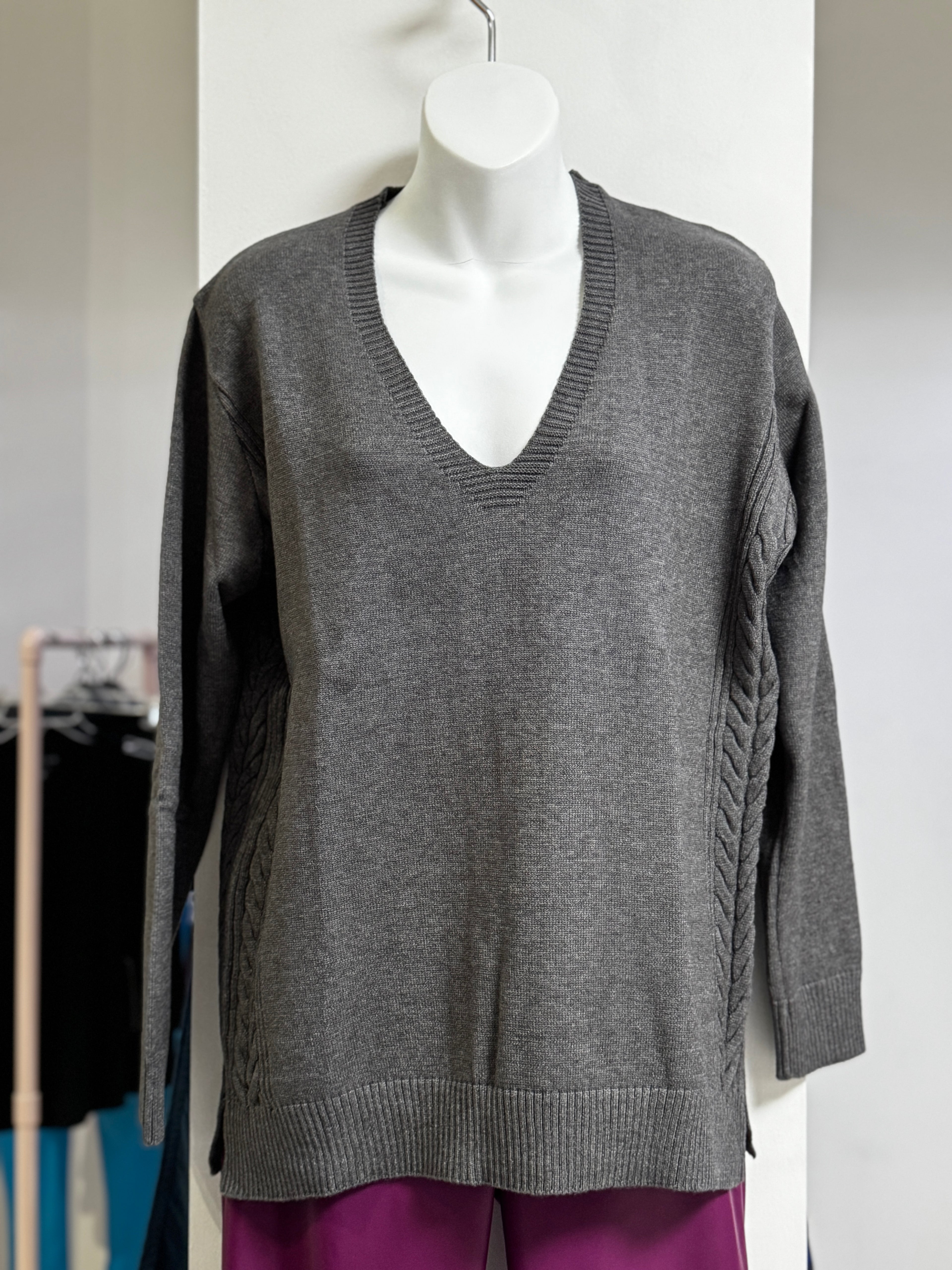 SUÉTER TEJIDO ROJO/GRIS L36131
