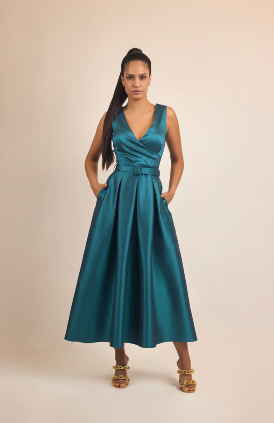 VESTIDO MIDI AZUL 57149