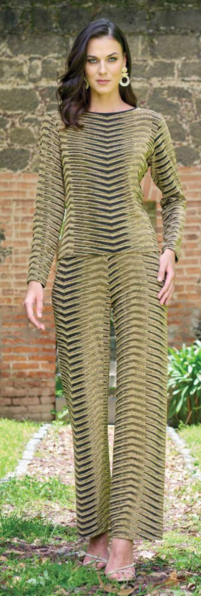 BLUSA + PANTALÓN DORADO 1593