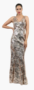 VESTIDO LARGO DORADO 57261
