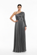 VESTIDO LARGO NEGRO PLATA