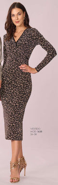 VESTIDO MIDI NEGRO ESTAMPADO 1638