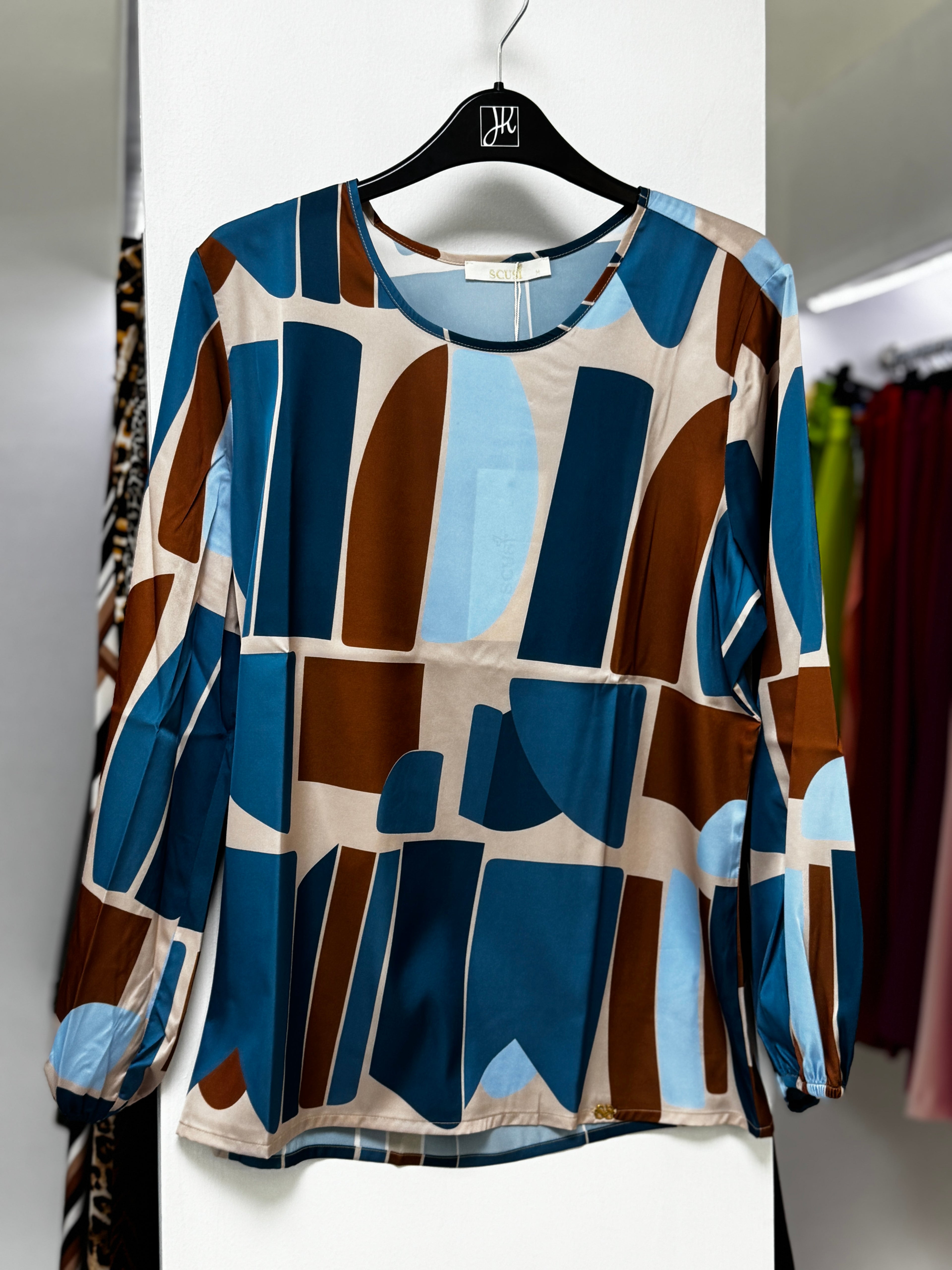 BLUSA ESTAMPADA CAFE/AZUL 138415