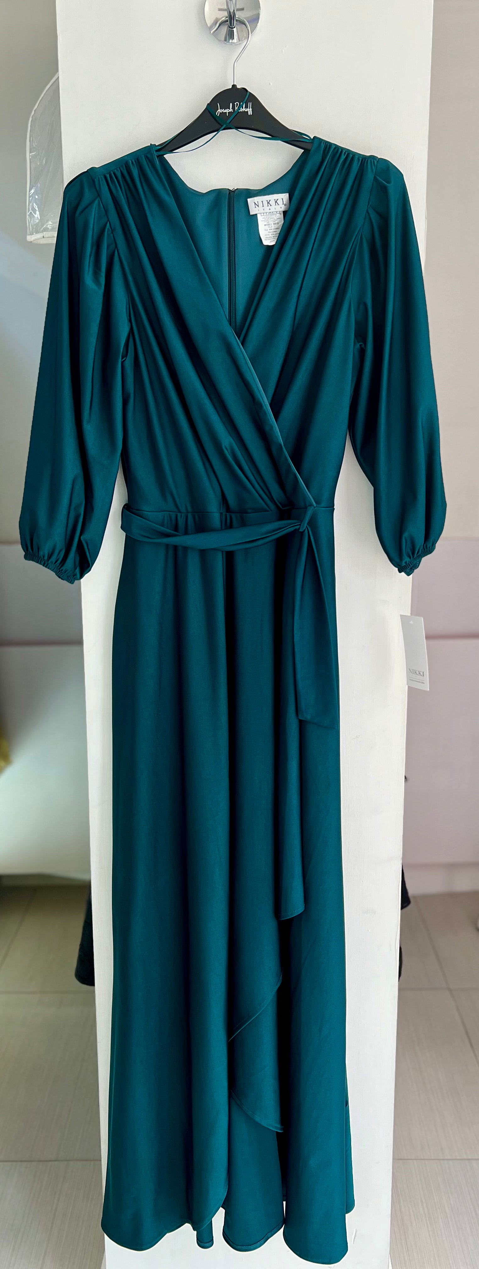 VESTIDO LARGO AZUL REY/ VERDE ESMERALDA 56610