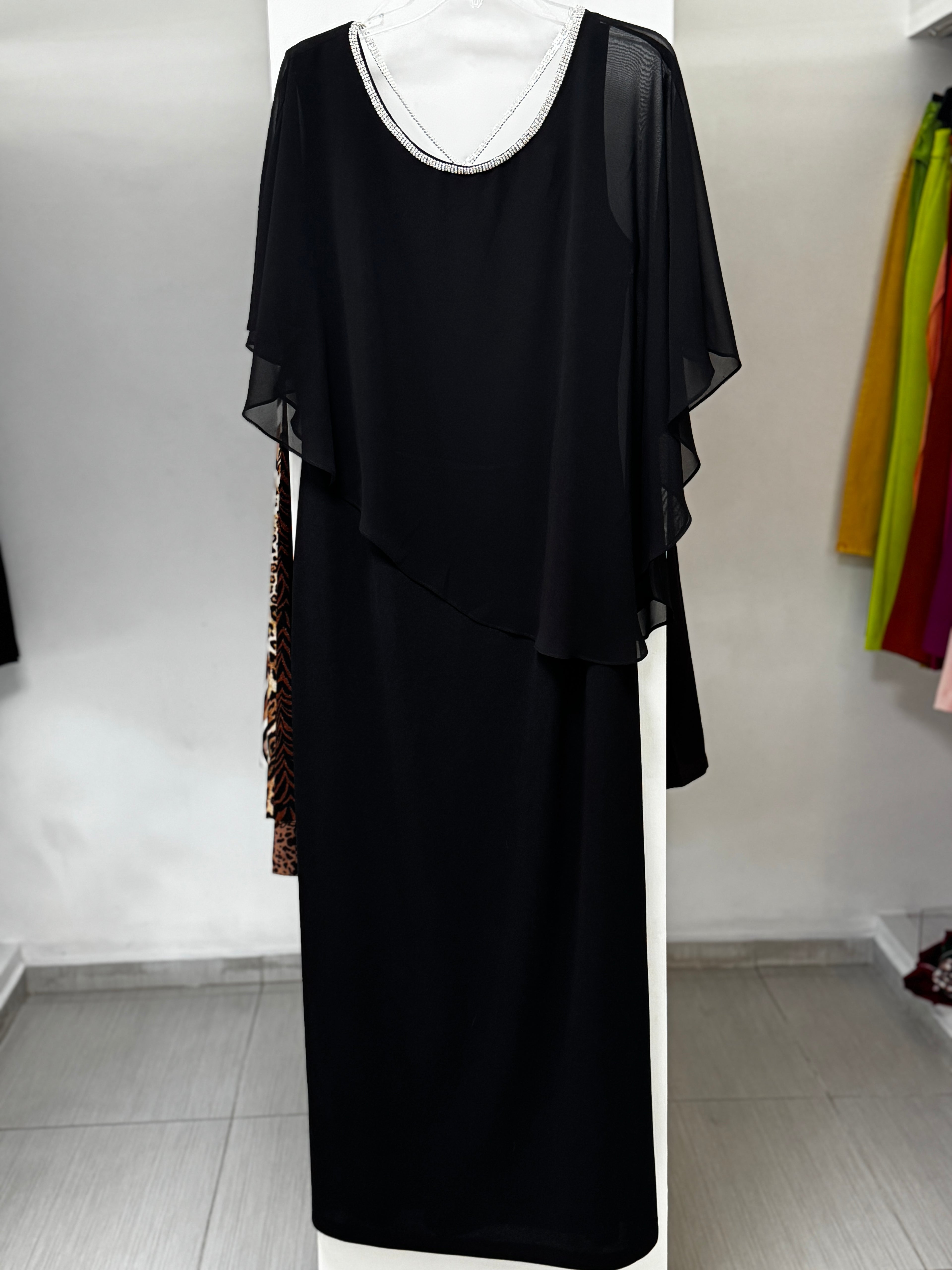 VESTIDO LARGO NEGRO 9113