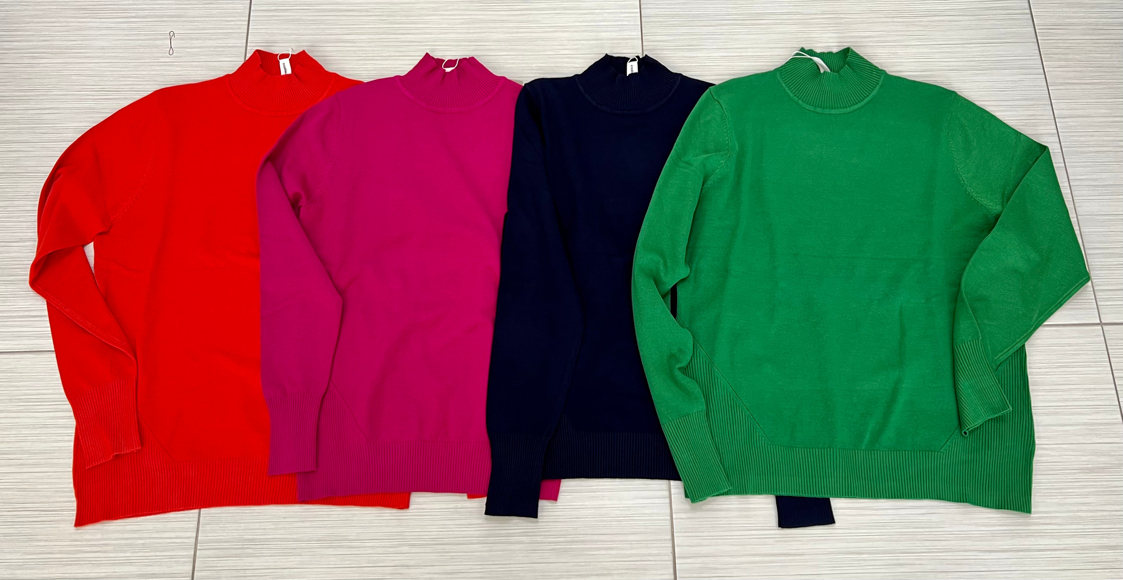 SUÉTER CUELLO ALTO VERDE/MARINO/NARANJA/FIUSCHA