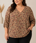 BLUSA BEIGE ESTAMPADA L37164