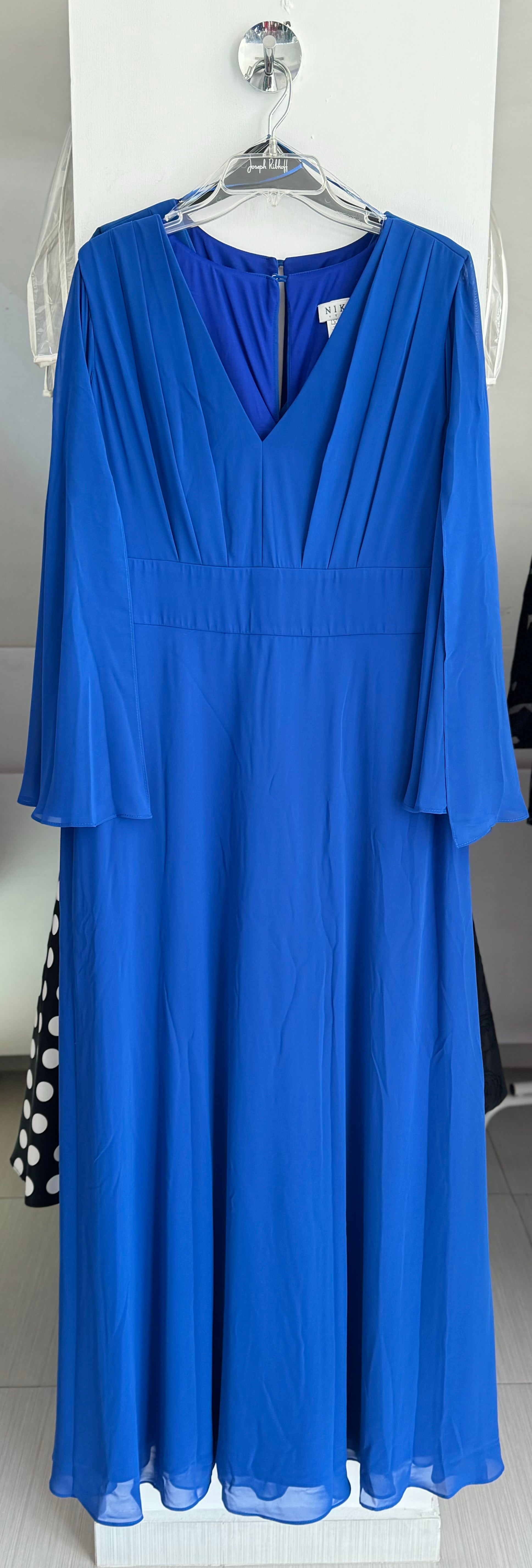 VESTIDO LARGO FIUSHA/AZUL REY CAPA GASA 56843