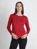 BLUSA ROJA ESTAMPADA