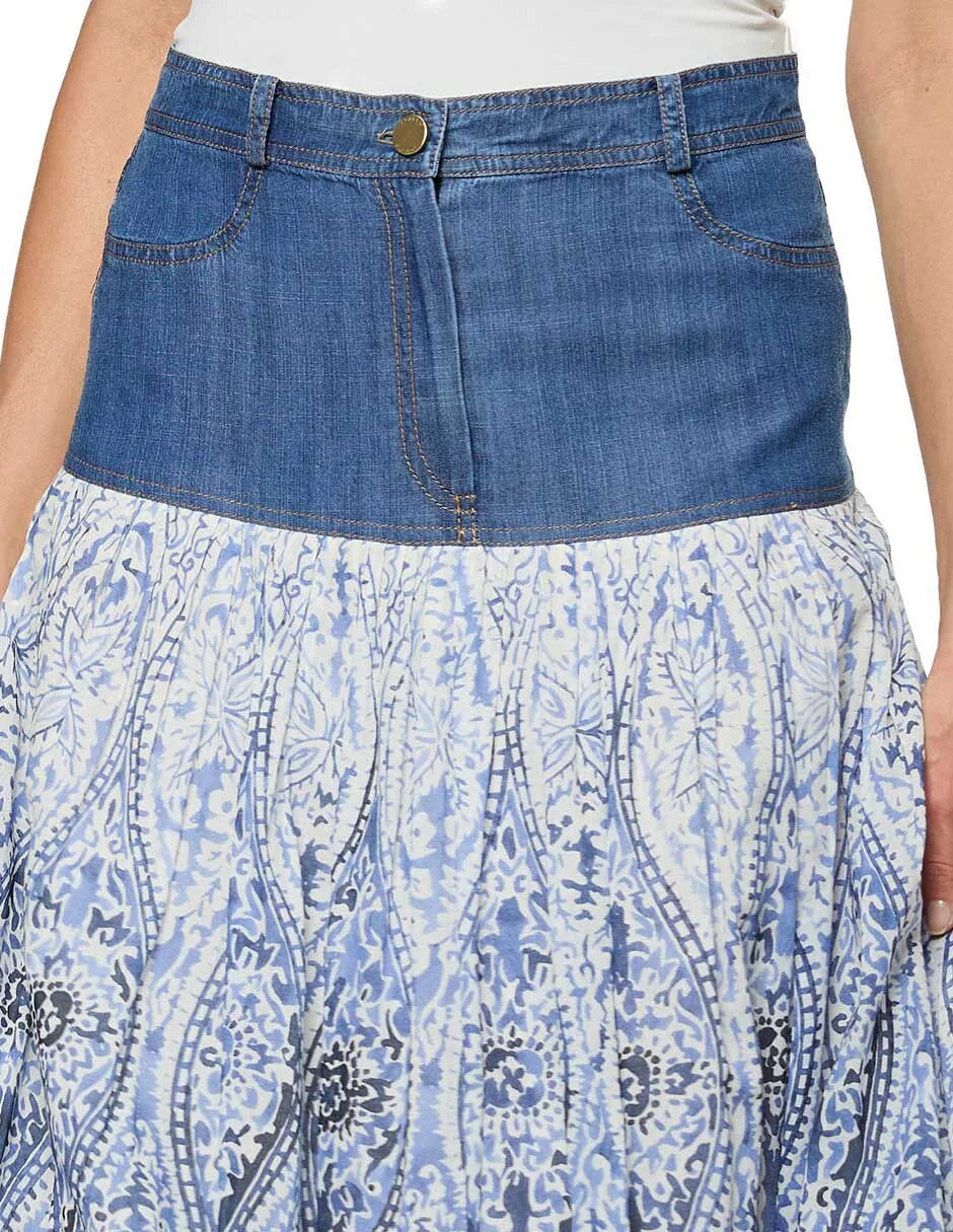 FALDA AZUL PRINT 126412