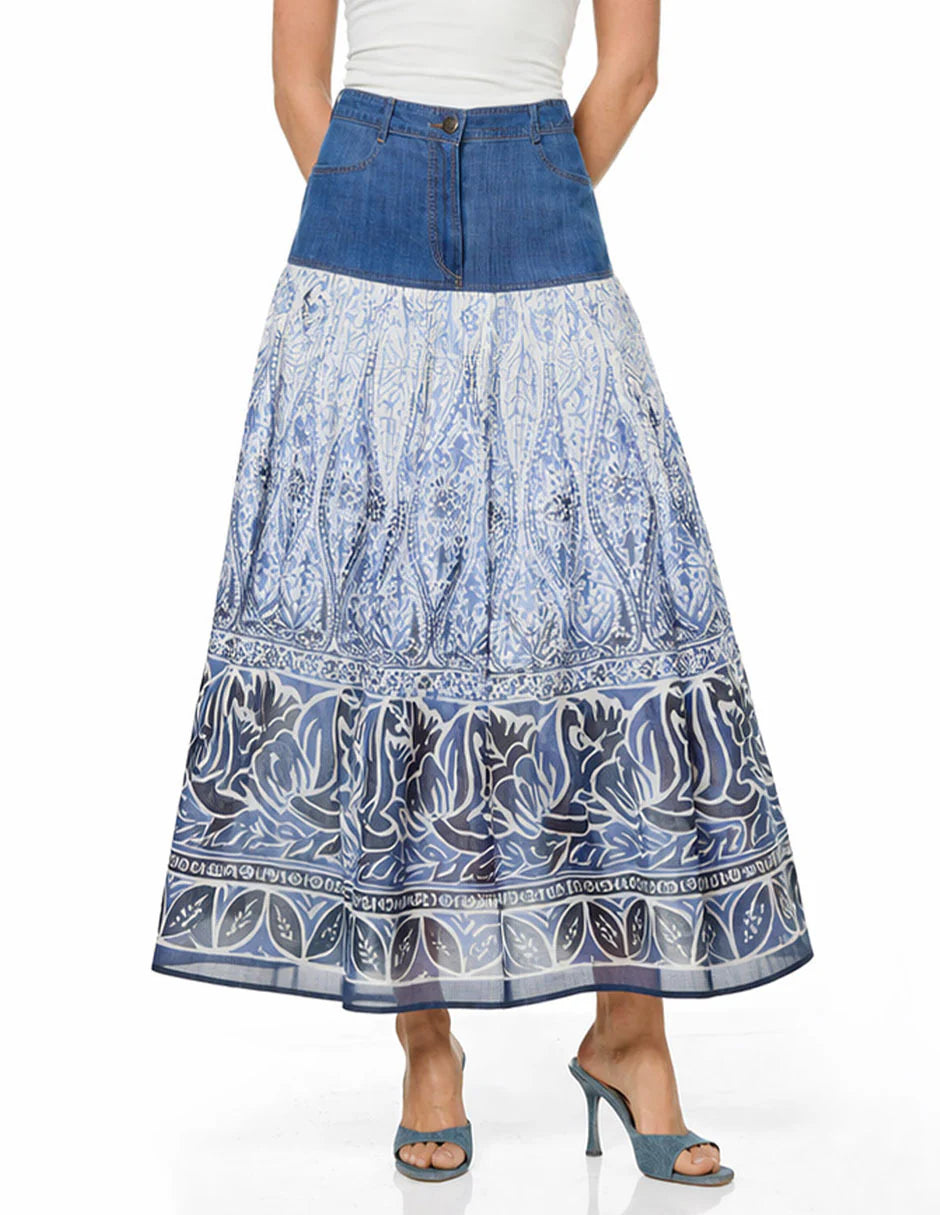 FALDA AZUL PRINT 126412