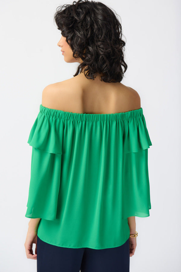 BLUSA FIUSCHA/VERDE OFF-SHOULDER