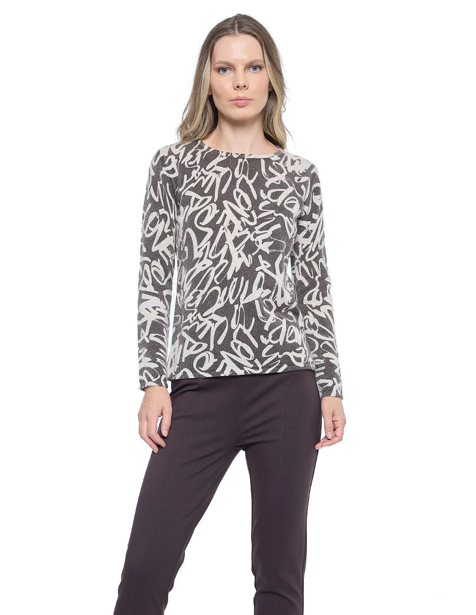 BLUSA CAFÉ ESTAMPADA 225924
