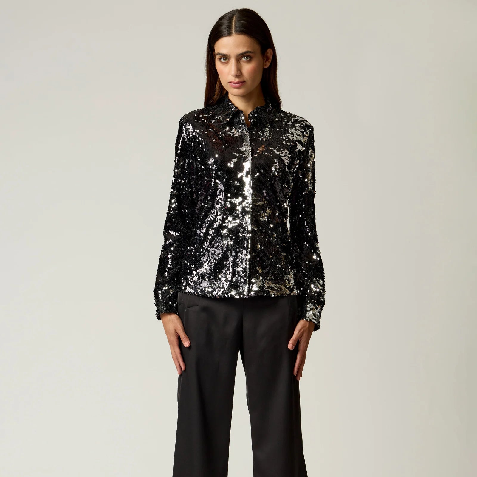 BLUSA NEGRA LENTEJUELAS R22592