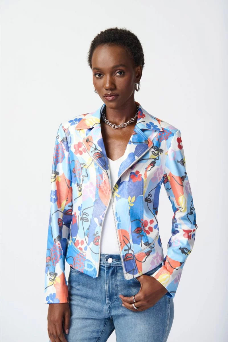 CHAQUETA BLANCA ESTAMPADA