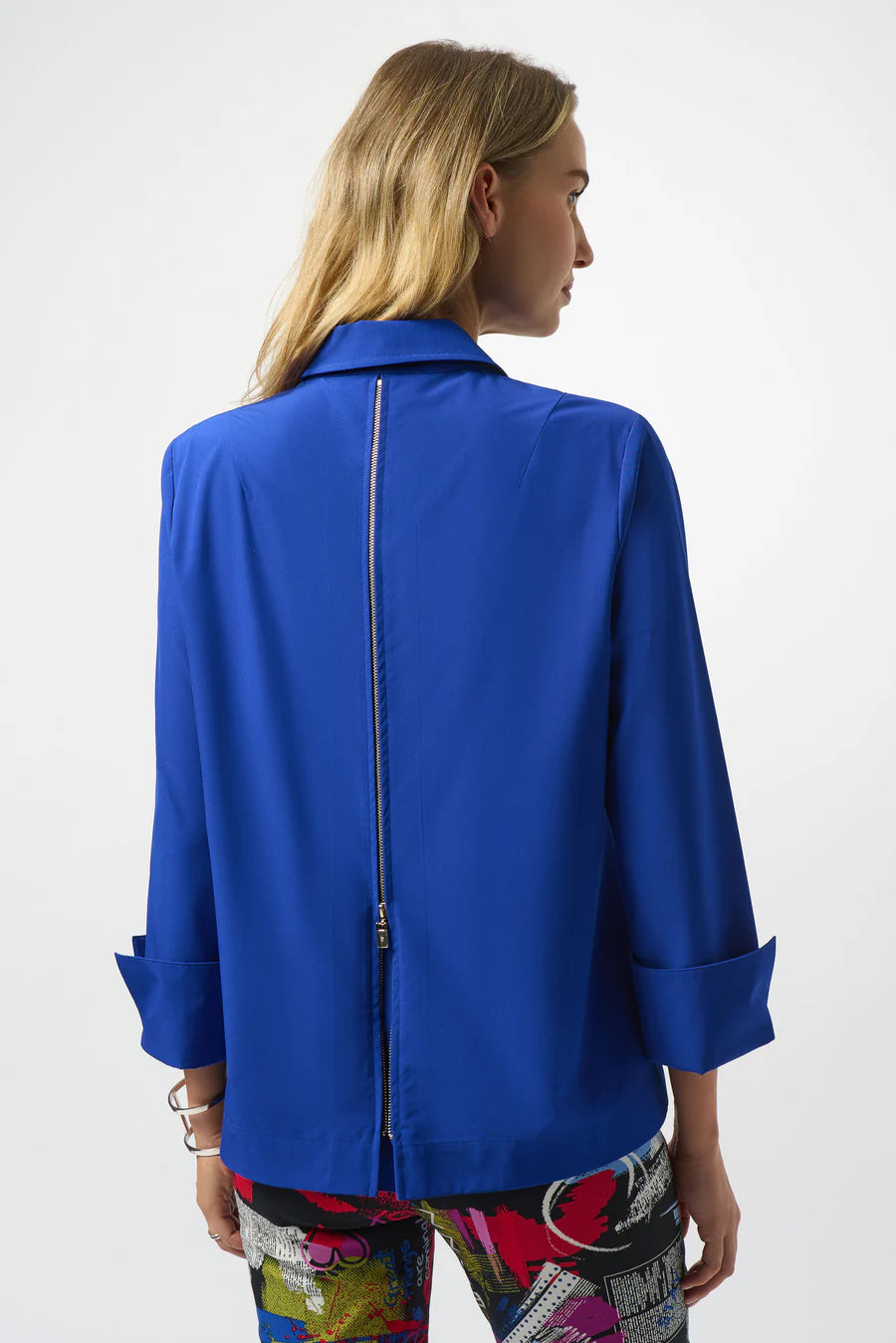 BLUSA CAMISERA AZUL REY/BLANCO 253923
