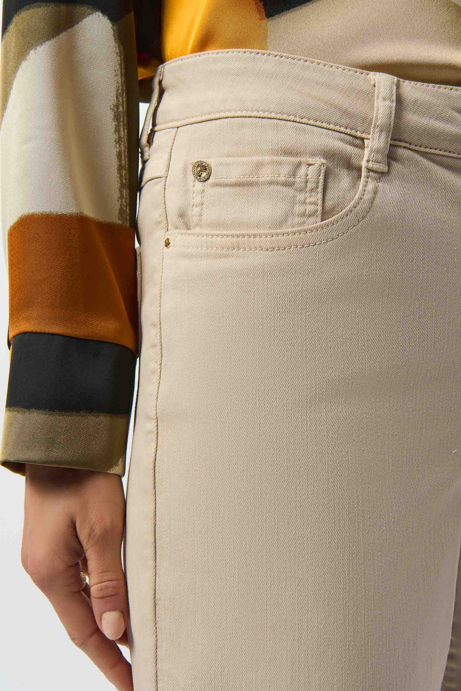 PANTALÓN JEANS VERDE/BEIGE 253950