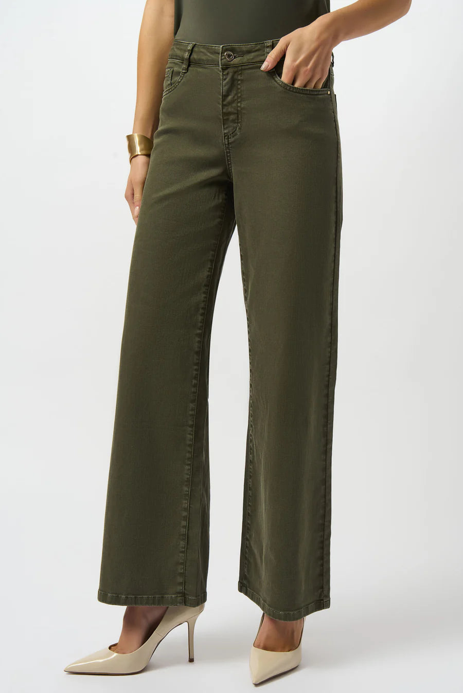 PANTALÓN JEANS VERDE/BEIGE 253950