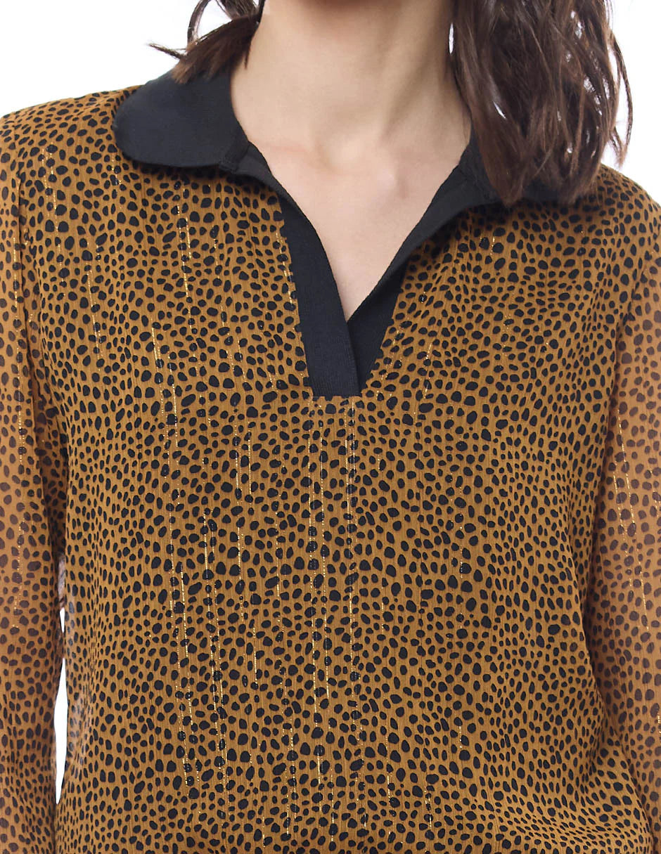 BLUSA CAFÉ ESTAMPADA 225171