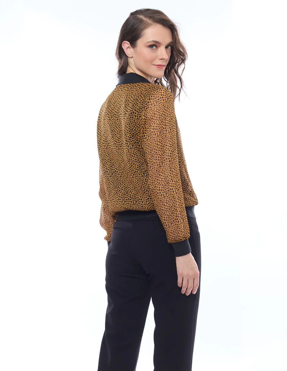 BLUSA CAFÉ ESTAMPADA 225171