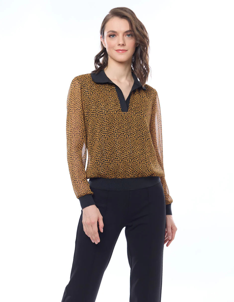 BLUSA CAFÉ ESTAMPADA 225171